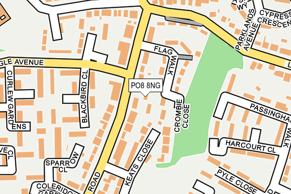 PO8 8NG map - OS OpenMap – Local (Ordnance Survey)