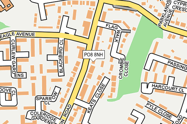 PO8 8NH map - OS OpenMap – Local (Ordnance Survey)