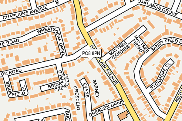 PO8 8PN map - OS OpenMap – Local (Ordnance Survey)