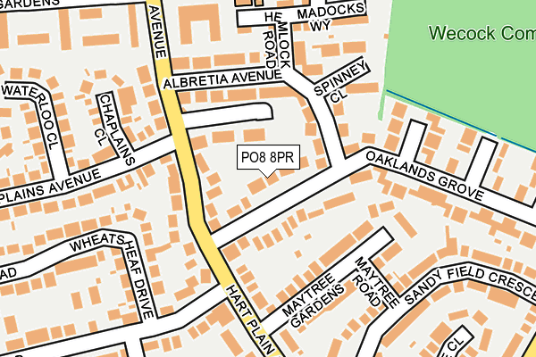 PO8 8PR map - OS OpenMap – Local (Ordnance Survey)