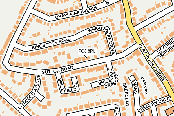 PO8 8PU map - OS OpenMap – Local (Ordnance Survey)