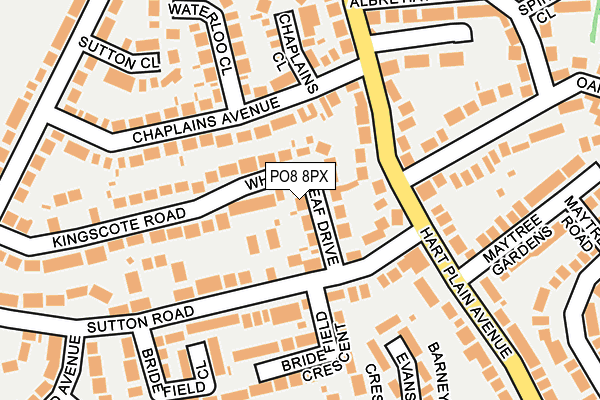 PO8 8PX map - OS OpenMap – Local (Ordnance Survey)
