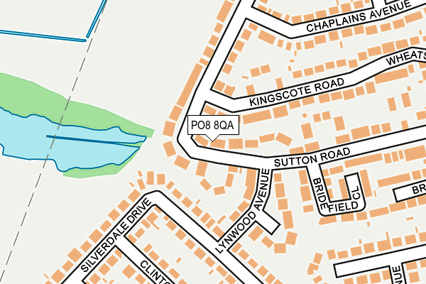 PO8 8QA map - OS OpenMap – Local (Ordnance Survey)