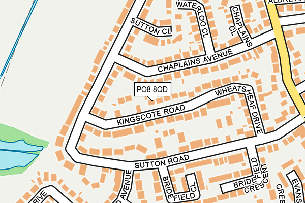 PO8 8QD map - OS OpenMap – Local (Ordnance Survey)