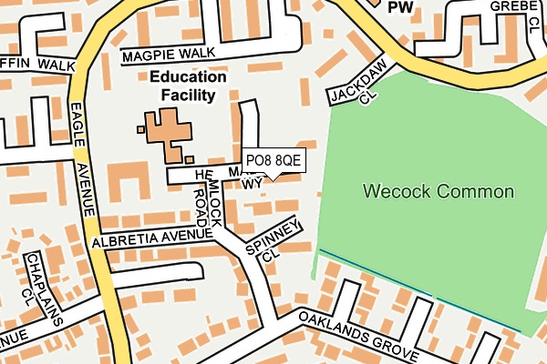 PO8 8QE map - OS OpenMap – Local (Ordnance Survey)