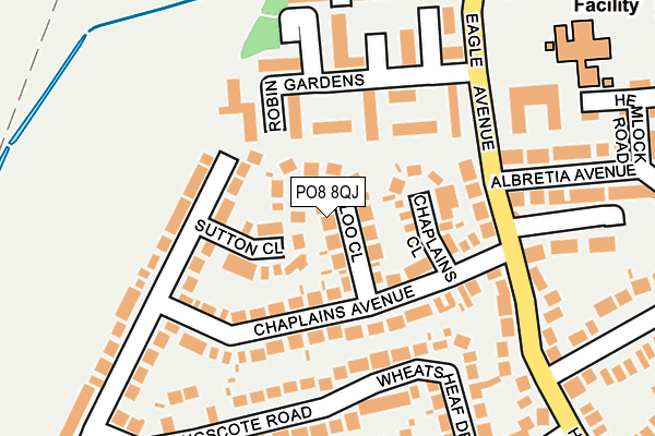 PO8 8QJ map - OS OpenMap – Local (Ordnance Survey)