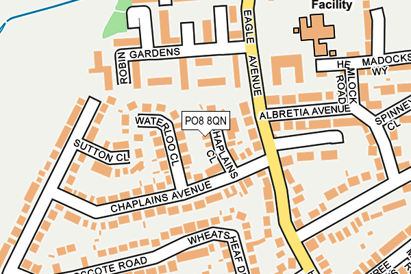 PO8 8QN map - OS OpenMap – Local (Ordnance Survey)