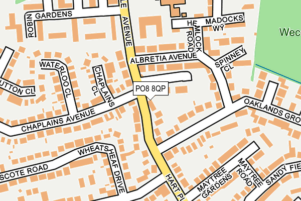 PO8 8QP map - OS OpenMap – Local (Ordnance Survey)