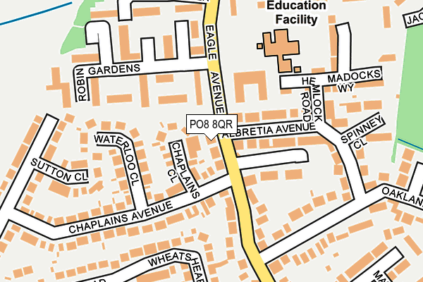 PO8 8QR map - OS OpenMap – Local (Ordnance Survey)