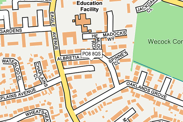 PO8 8QS map - OS OpenMap – Local (Ordnance Survey)