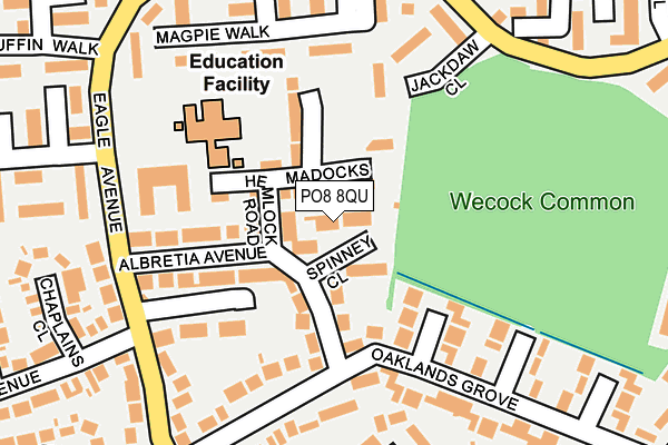 PO8 8QU map - OS OpenMap – Local (Ordnance Survey)