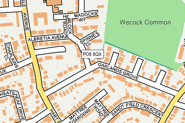 PO8 8QX map - OS OpenMap – Local (Ordnance Survey)