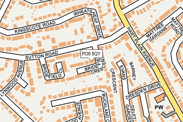 PO8 8QY map - OS OpenMap – Local (Ordnance Survey)