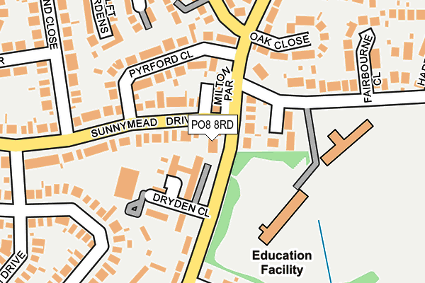 PO8 8RD map - OS OpenMap – Local (Ordnance Survey)