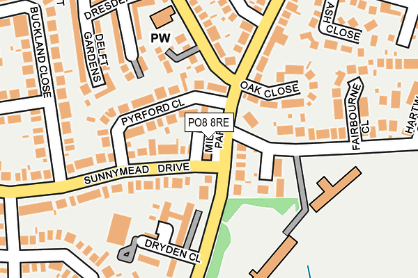 PO8 8RE map - OS OpenMap – Local (Ordnance Survey)