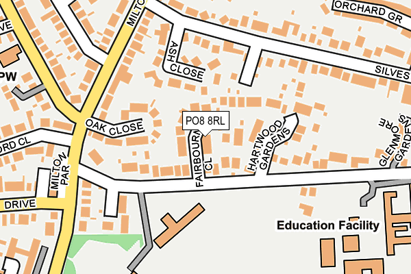 PO8 8RL map - OS OpenMap – Local (Ordnance Survey)