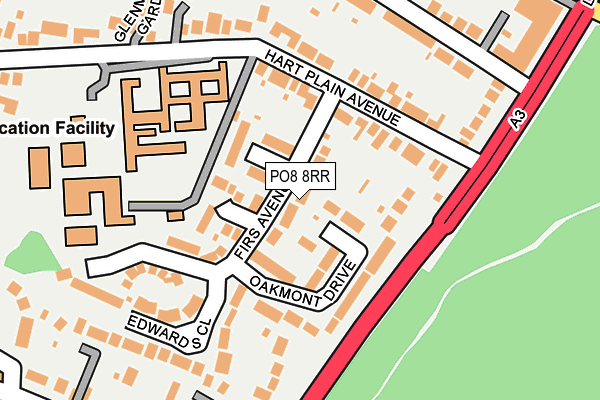 PO8 8RR map - OS OpenMap – Local (Ordnance Survey)