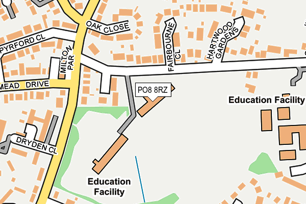 PO8 8RZ map - OS OpenMap – Local (Ordnance Survey)