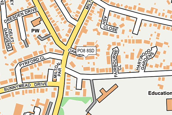 PO8 8SD map - OS OpenMap – Local (Ordnance Survey)