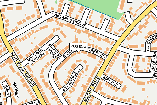 PO8 8SG map - OS OpenMap – Local (Ordnance Survey)