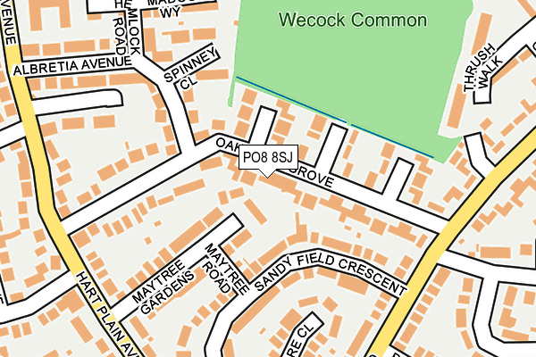 PO8 8SJ map - OS OpenMap – Local (Ordnance Survey)