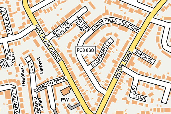 PO8 8SQ map - OS OpenMap – Local (Ordnance Survey)