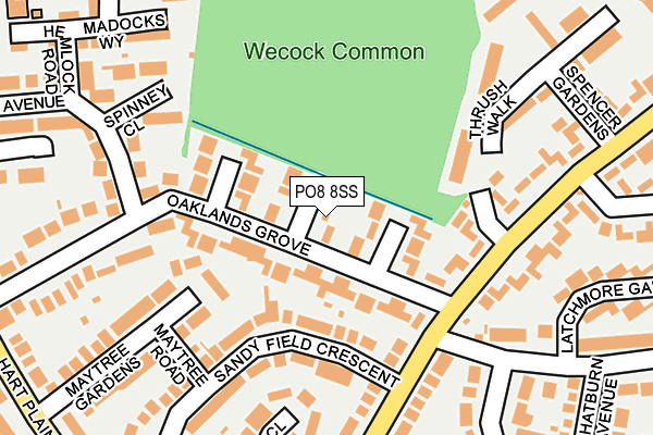 PO8 8SS map - OS OpenMap – Local (Ordnance Survey)