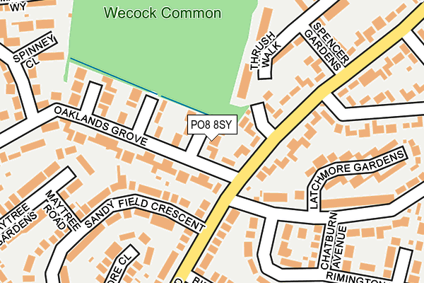 PO8 8SY map - OS OpenMap – Local (Ordnance Survey)