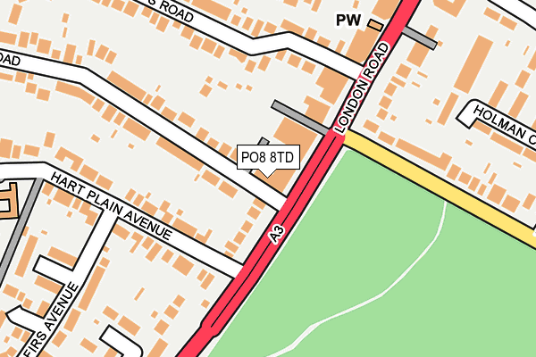 PO8 8TD map - OS OpenMap – Local (Ordnance Survey)