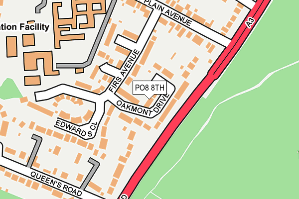 PO8 8TH map - OS OpenMap – Local (Ordnance Survey)