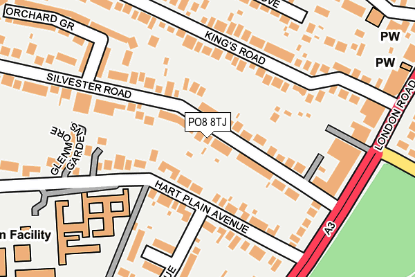 PO8 8TJ map - OS OpenMap – Local (Ordnance Survey)