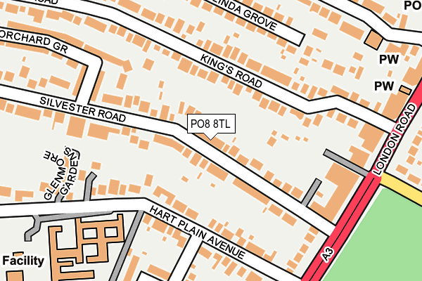 PO8 8TL map - OS OpenMap – Local (Ordnance Survey)