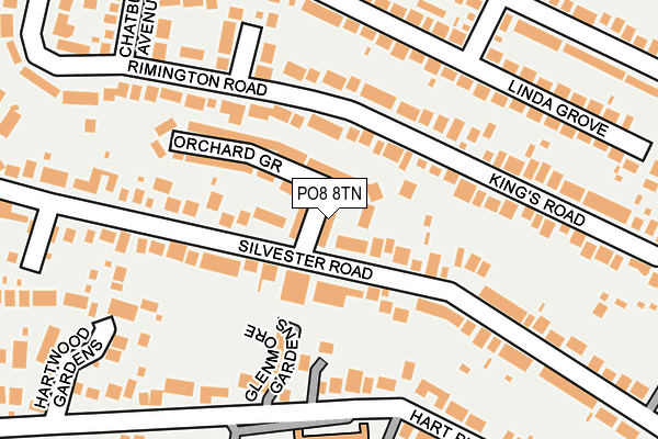 PO8 8TN map - OS OpenMap – Local (Ordnance Survey)