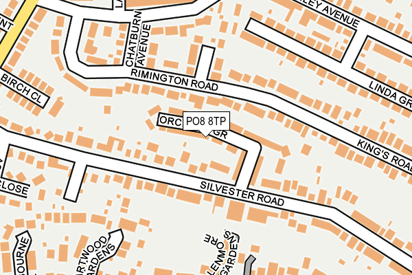 PO8 8TP map - OS OpenMap – Local (Ordnance Survey)