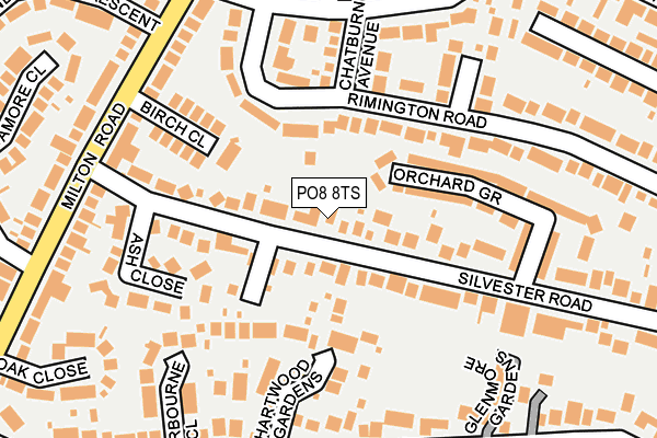 PO8 8TS map - OS OpenMap – Local (Ordnance Survey)