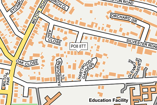 PO8 8TT map - OS OpenMap – Local (Ordnance Survey)