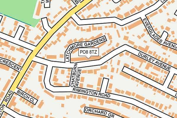 PO8 8TZ map - OS OpenMap – Local (Ordnance Survey)