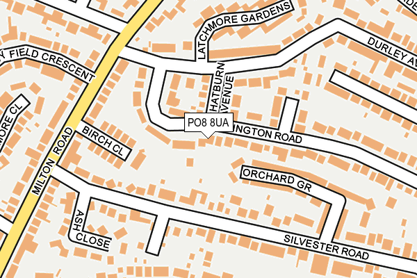 PO8 8UA map - OS OpenMap – Local (Ordnance Survey)