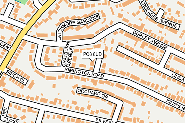 PO8 8UD map - OS OpenMap – Local (Ordnance Survey)