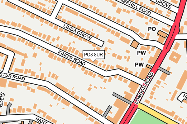 PO8 8UR map - OS OpenMap – Local (Ordnance Survey)