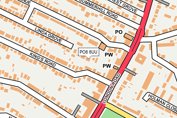 PO8 8UU map - OS OpenMap – Local (Ordnance Survey)