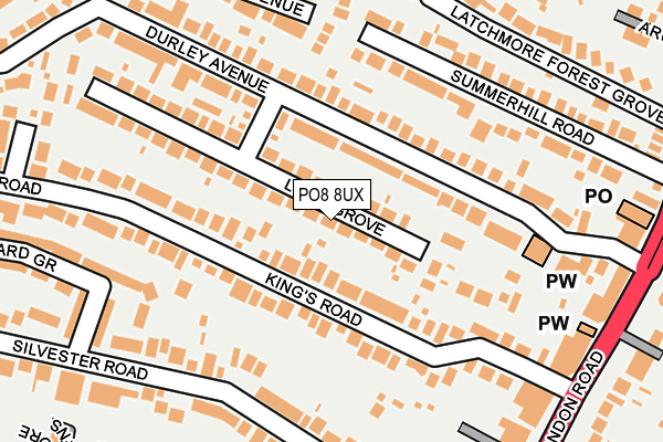 PO8 8UX map - OS OpenMap – Local (Ordnance Survey)