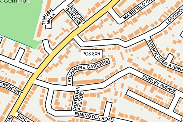 PO8 8XR map - OS OpenMap – Local (Ordnance Survey)