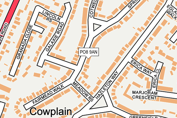 PO8 9AN map - OS OpenMap – Local (Ordnance Survey)
