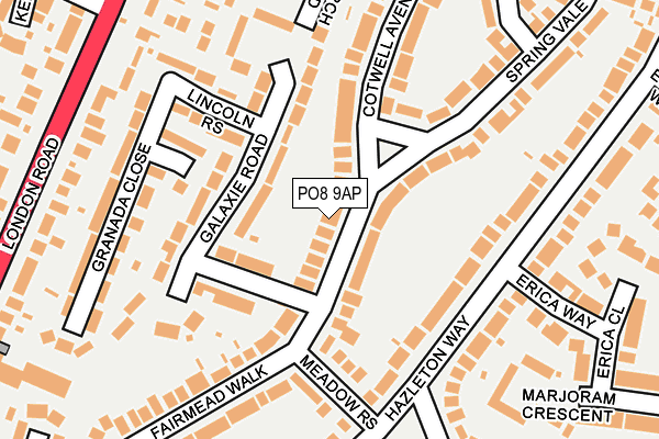 PO8 9AP map - OS OpenMap – Local (Ordnance Survey)