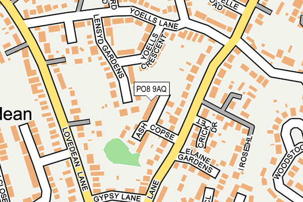 PO8 9AQ map - OS OpenMap – Local (Ordnance Survey)