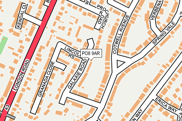 PO8 9AR map - OS OpenMap – Local (Ordnance Survey)