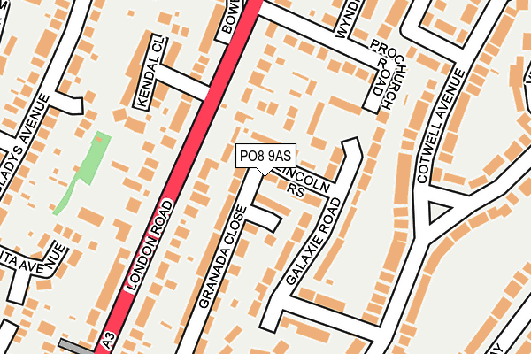 PO8 9AS map - OS OpenMap – Local (Ordnance Survey)