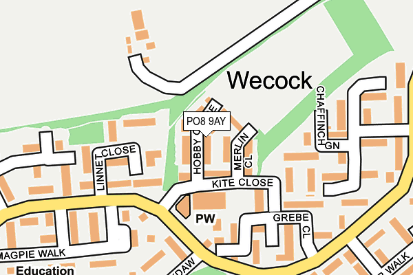 PO8 9AY map - OS OpenMap – Local (Ordnance Survey)