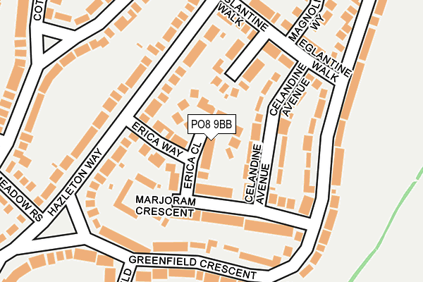 PO8 9BB map - OS OpenMap – Local (Ordnance Survey)